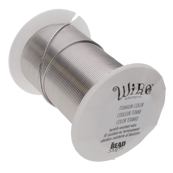 The Beadsmith Wire Elements 16-Gauge Lacquered Tarnish-Resistant Copper Wire for Jewelry Making, 8 Yard, 7.32 Meter Spool (Titanium Color)