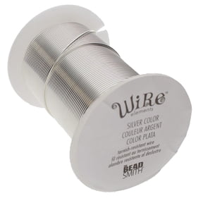 The Beadsmith Wire Elements 18-Gauge Lacquered Tarnish-Resistant Copper Wire for Jewelry Making, 10 Yard, 9.14 Meter Spool (Silver Color)