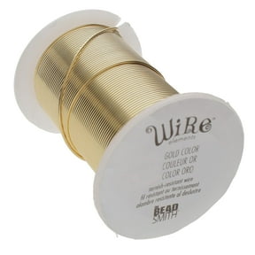 The Beadsmith Wire Elements 20-Gauge Lacquered Tarnish-Resistant Copper Wire for Jewelry Making, 15 Yard, 13.72 Meter Spool (Gold)