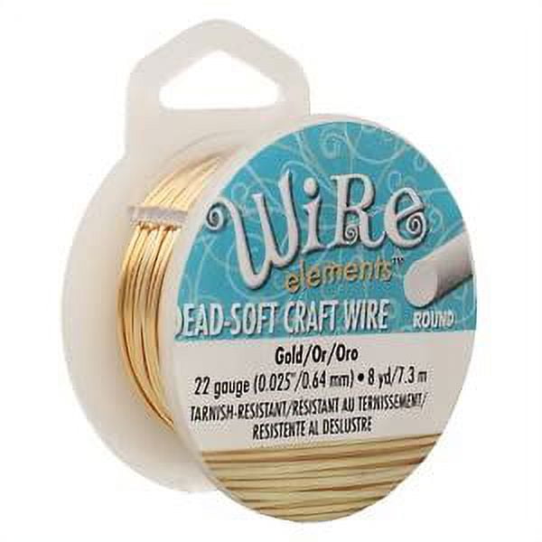 The Beadsmith Wire Elements Craft Wire – Tarnish Resistant, Soft Temper,  Round, Brush Silver Color – 0.64mm, 22 Gauge, 8 Yard Spool – Jewelry  Making, Wire Wrapping, Floral, & Other DIY Crafts 