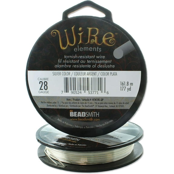 The Beadsmith Wire Elements Quarter Pound Spools (Silver, 28 Gauge)