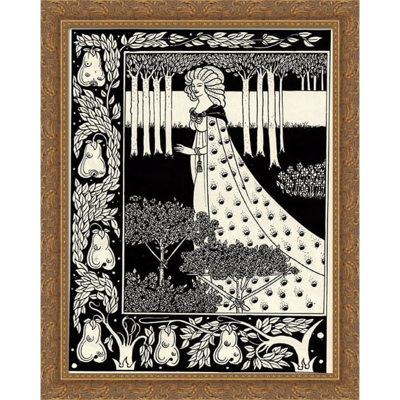 The Beale Isoud at Joyous Gard 28x36 Large Gold Ornate Wood Framed Canvas Art by Aubrey Beardsley