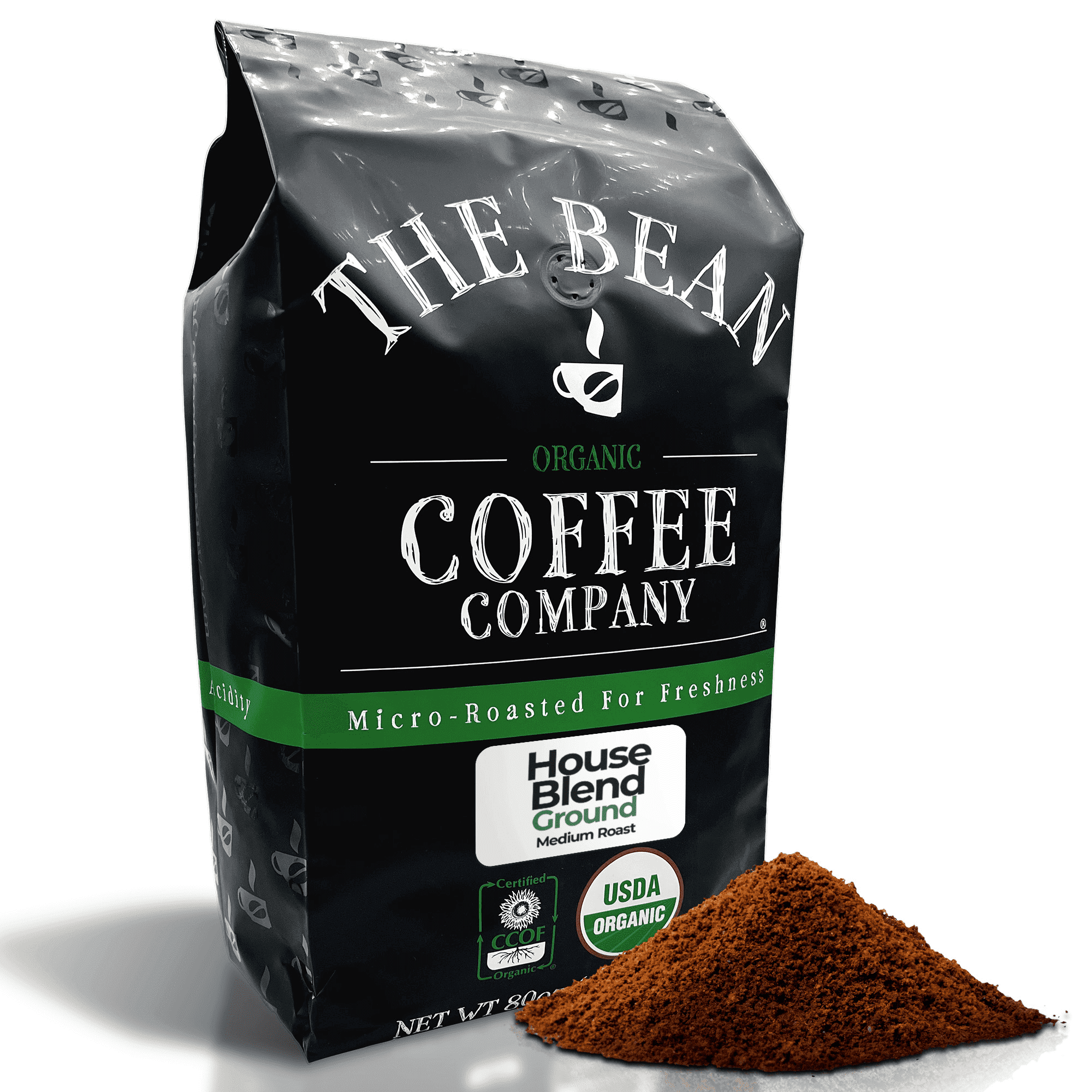 The Bean Organic Coffee Company House Blend, Medium Roast, Ground Coffee, 5-Pound Bag