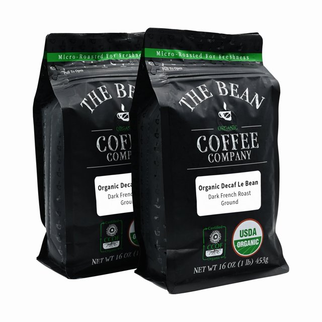 The Bean Organic Coffee Company Water Processed DECAF Le Bean, Dark