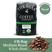 The Bean Organic Coffee Company Water Processed DECAF Pumpkin Spice, Medium Roast, Whole Bean Coffee, 5-Pound Bag