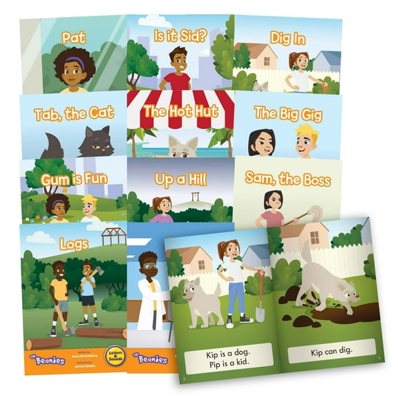 Junior Learning: The Beanies Diversity - Phase 2 - Hi-Lo Decodables, 12 Book Set, Letter Sounds, Week-By-Week Progression, Kids Reading Development