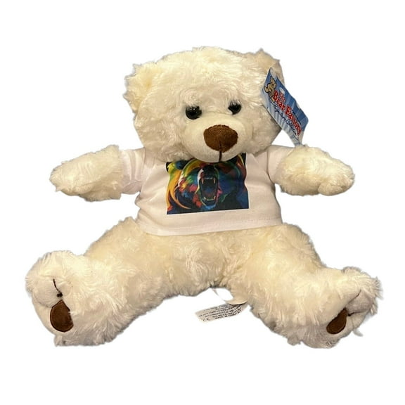 The Bear Factory 9white Bear Plush Stuffed Animal Wearing Tiger Shirt New w Tag