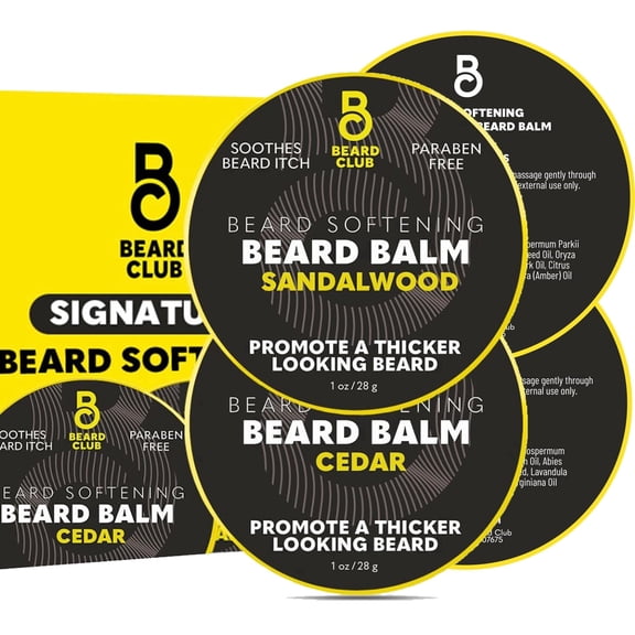 The Beard Club Cedar and Sandalwood Beard Balm and Beard Wax for Men, Leave-In Conditioner and Styling Wax, 2 oz