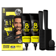 The Beard Club Permanent Hair and Beard Dye for Men, Reusable 5 Minute Color Kit, Dark Brown