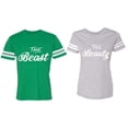 thumbnail image 1 of The Beast The Beauty Matching Couple Cotton Jerseys (Men Green / Women Heather) (Men L / Women S), 1 of 3
