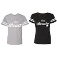 thumbnail image 1 of The Beast The Beauty Matching Couple Cotton Jerseys (Men Heather / Women Black) (Men S / Women L), 1 of 3