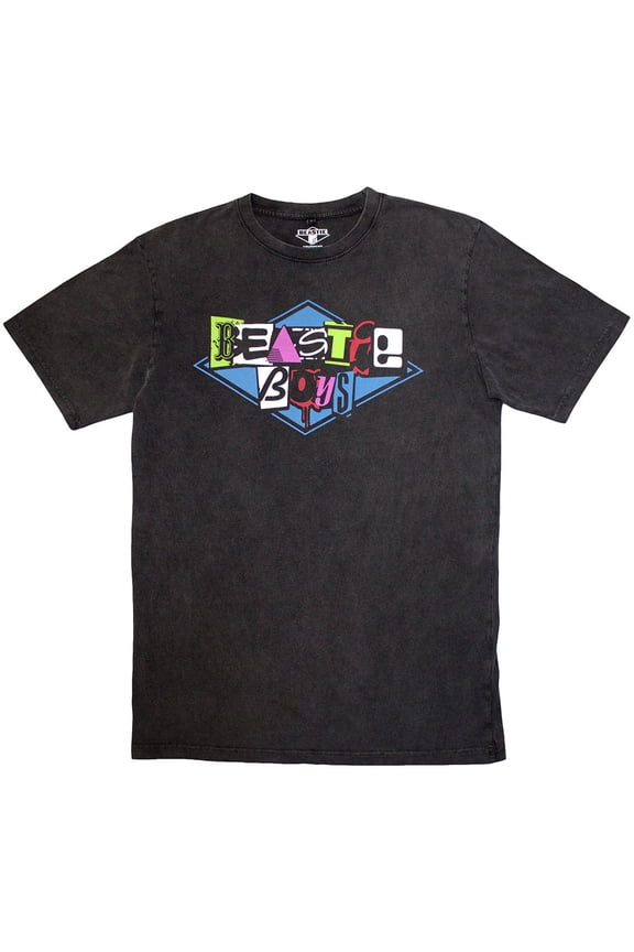 The Beastie Boys Unisex Stone Wash T-Shirt: Multicolour Logo Stone Wash (Small)