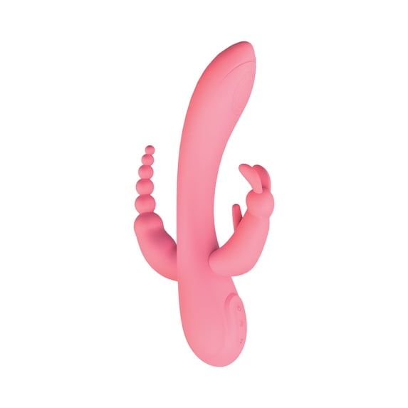 The Beat Trifecta Multifunction Rabbit Vibrator, Pink