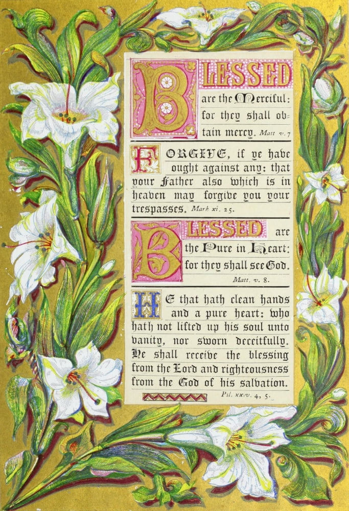 The Beatitudes 1850 Blessed are the merciful Canvas Art - Unknown (18 x 24)