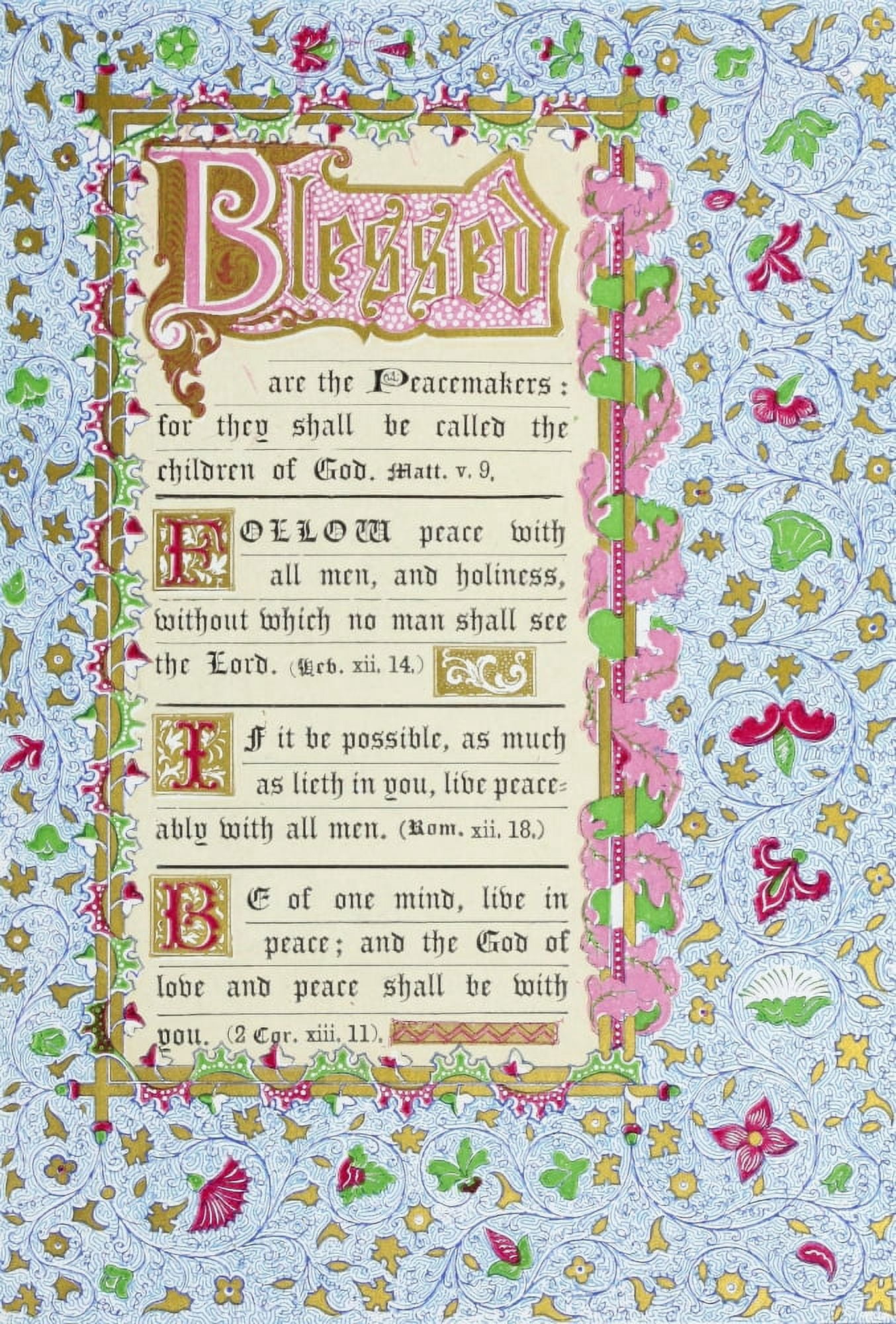 The Beatitudes 1850 Blessed are the peacemakers Canvas Art - Unknown (18 x 24)