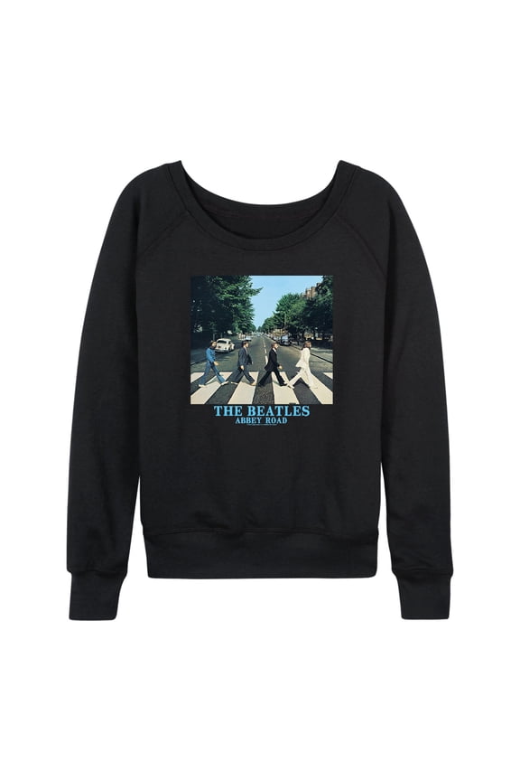 - Abbey Road Classic Blue Letters - Women's Lightweight French Terry Long Sleeve Shirt
