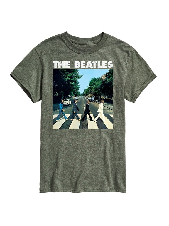 - Abbey Road Album Cover with Logo Men's Short Sleeve Graphic T-Shirt