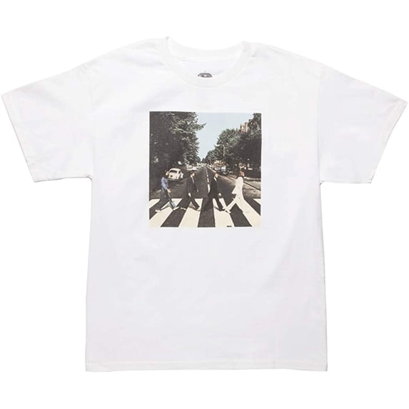 Beatles Men's Abbey Road Walk White T-shirt Large White