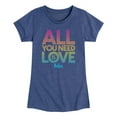 thumbnail image 1 of The Beatles - All You Need Is Love - Girls Toddler And Youth Short Sleeve Graphic T-Shirt, 1 of 6