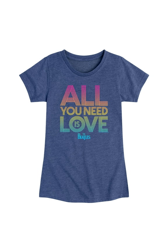 - All You Need Is Love - Girls Toddler And Youth Short Sleeve Graphic T-Shirt
