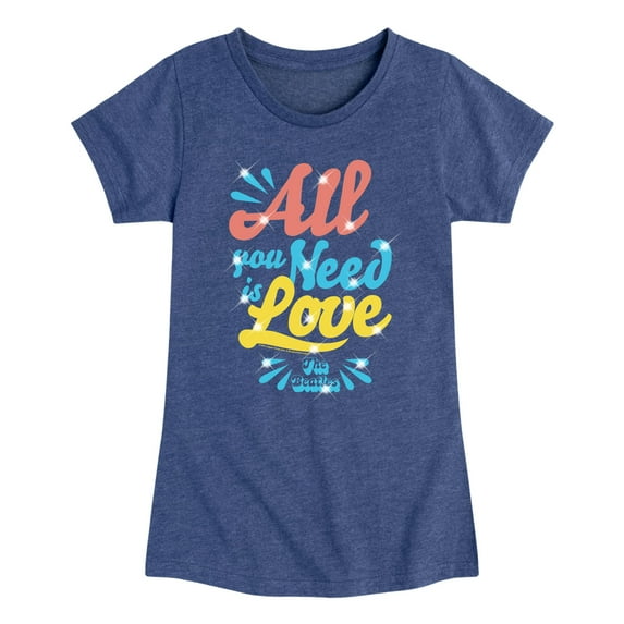 The Beatles - All You Need Is Love - Girls Toddler And Youth Short Sleeve Graphic T-Shirt