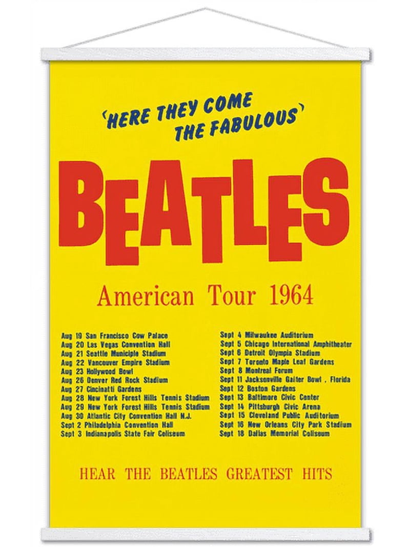 The Beatles - American Tour 1964 Wall Poster with Wooden Magnetic