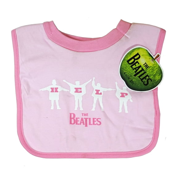 The Beatles Baby Bib HELP ~ Pink