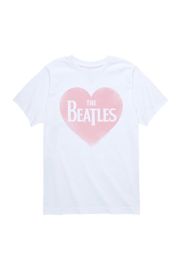 - Beatles Heart Tonal Washed - Youth Boys Short Sleeve Graphic T-Shirt