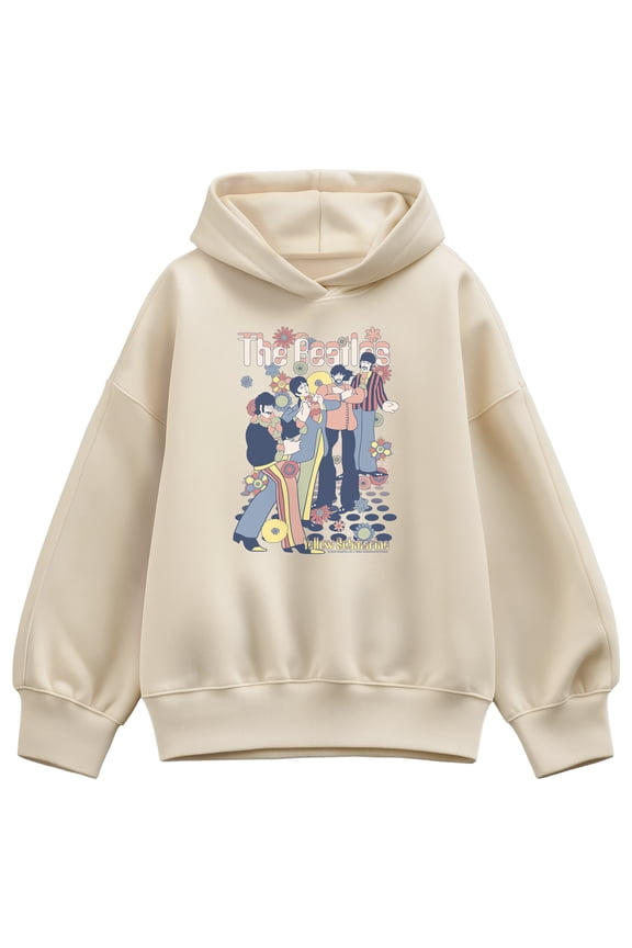 - Beatles Yellow - Ladies Oversized Fleece Hoodie Sweatshirt
