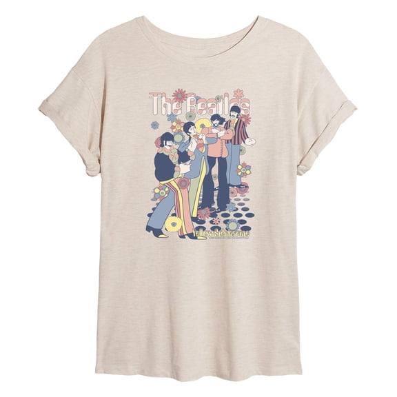 The Beatles - Beatles Yellow - Women's Oversized Graphic T-Shirt