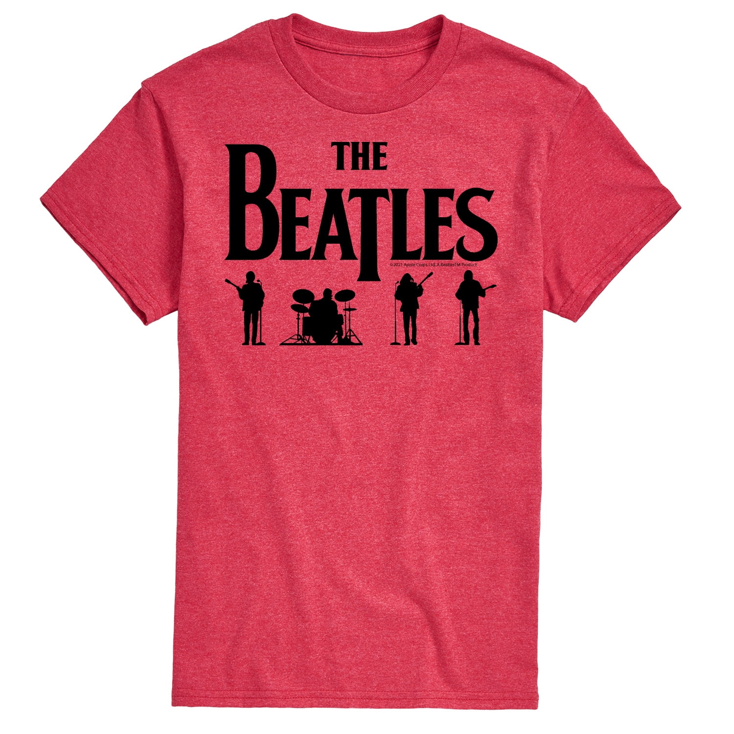 The Beatles 1 Tシャツ レッド Lサイズ The Beatles - Black Band Silhouettes Men's Short Sleeve Graphic T