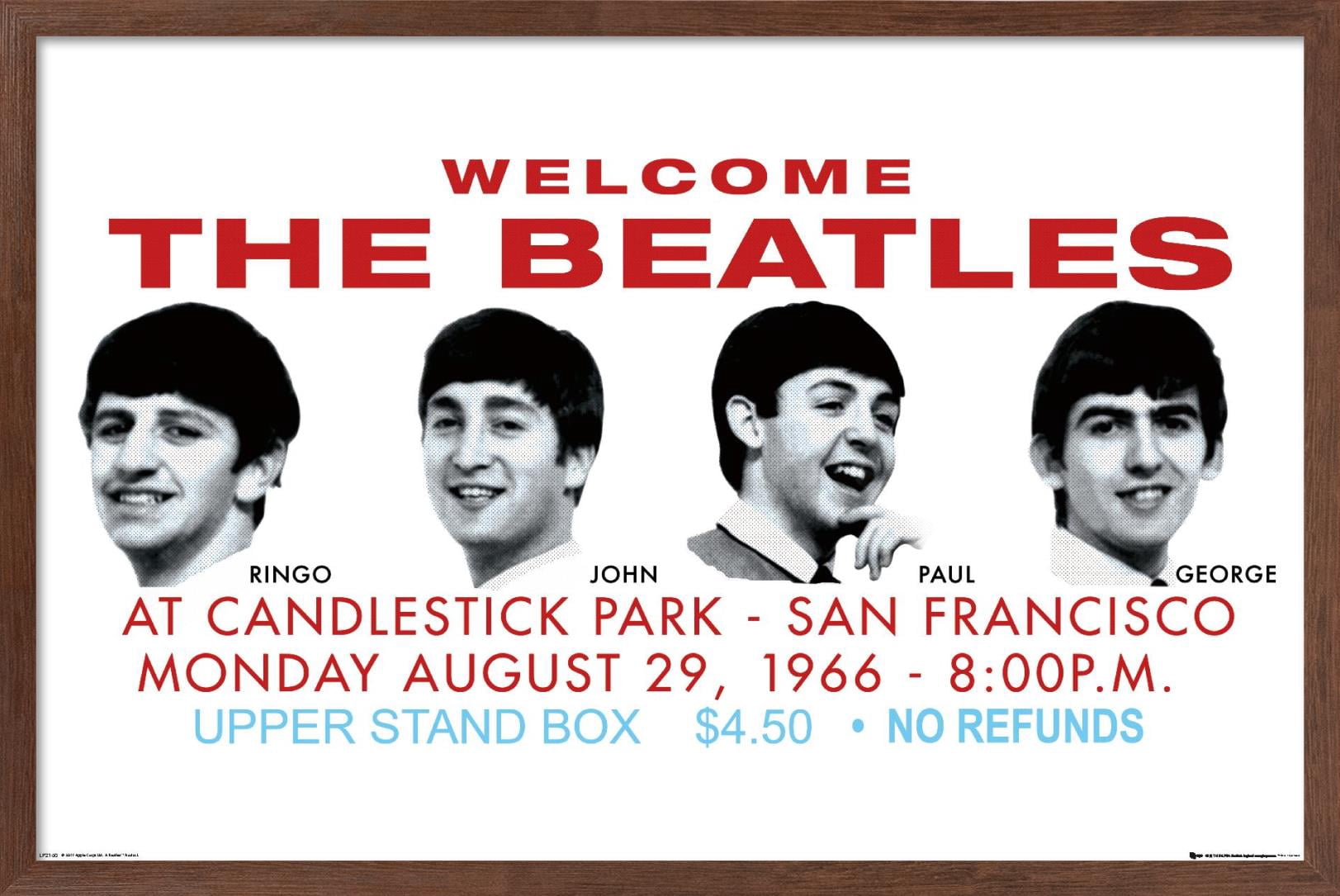 The Beatles - Candlestick Park Landscape Wall Poster, 22.375" x 34" Framed