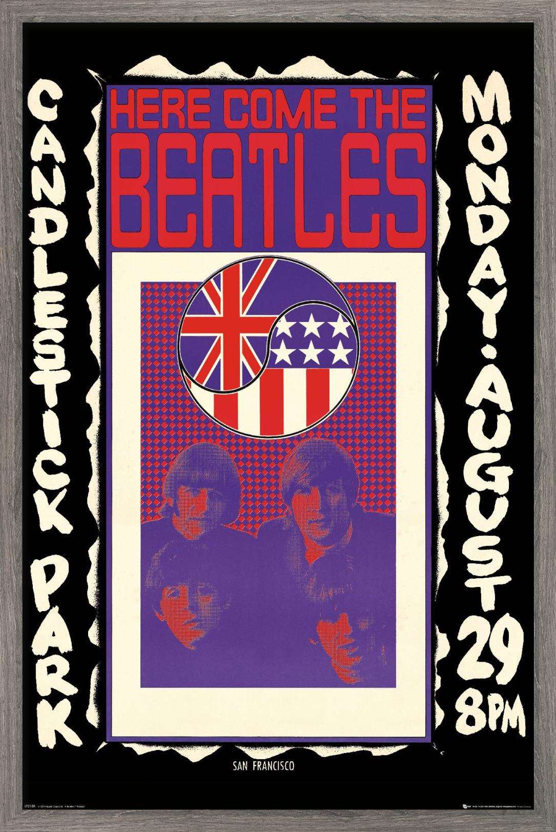 The Beatles - Candlestick Park Wall Poster, 22.375" x 34", Framed