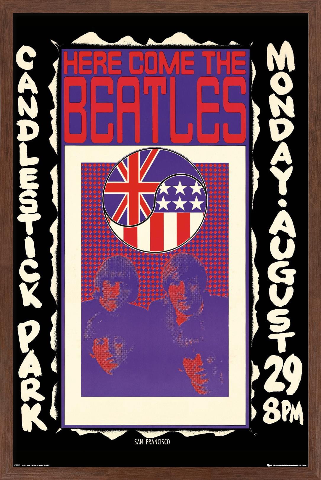 The Beatles - Candlestick Park Wall Poster, 22.375" x 34", Framed