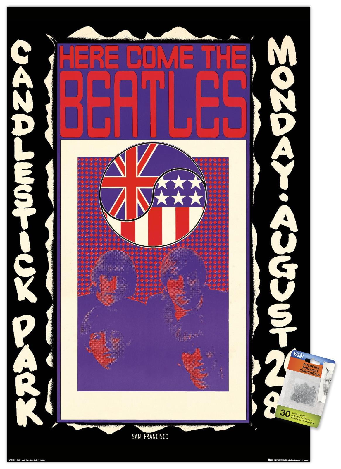The Beatles - Candlestick Park Wall Poster with Pushpins, 22.375" x 34"