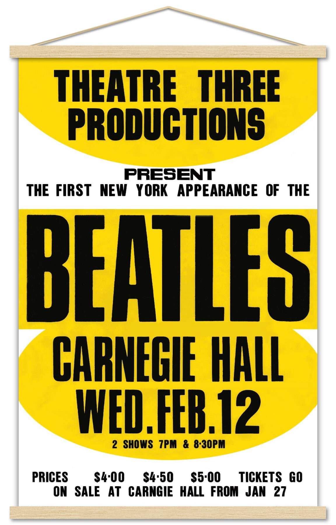 The Beatles - Carnegie Hall Wall Poster with Magnetic Frame, 22.375" x 34"