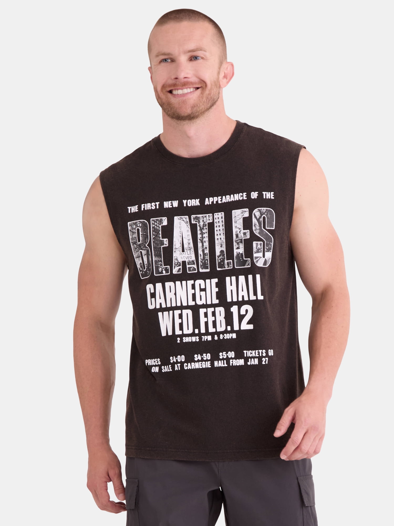 The Beatles Men's Carnegie Hall Graphic Muscle Tee, Sizes S-3XL