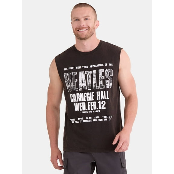 The Beatles Men's Carnegie Hall Graphic Muscle Tee, Sizes S-3XL