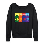 The Beatles - Womens Lightweight French Terry Wide Neck Long Sleeve Graphic Shirt