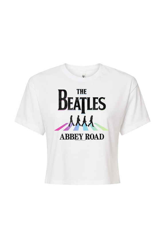 - Colorful Abbey Road - Juniors Cropped Graphic T-Shirt