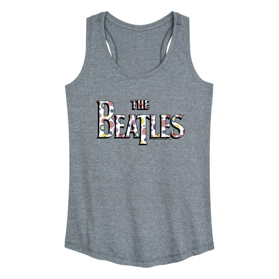 The Beatles - Floral Logo - Women's Racerback Graphic Tank