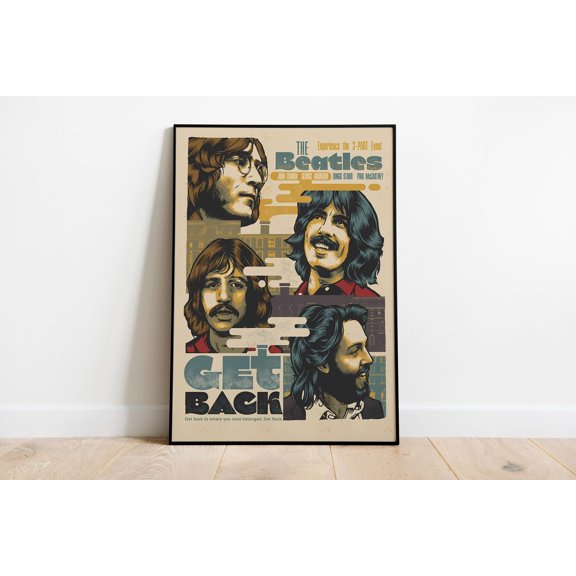 The Beatles Get Back Album Cover Music Wall Art Retro Rock Band Decor Size 24x36 Unframed Poster