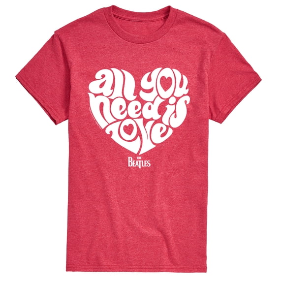 The Beatles - Heart All You Need is Love Short Sleeve Graphic T-Shirt