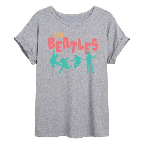 The Beatles - Jumping Silhouettes - Juniors Oversized Graphic T-Shirt