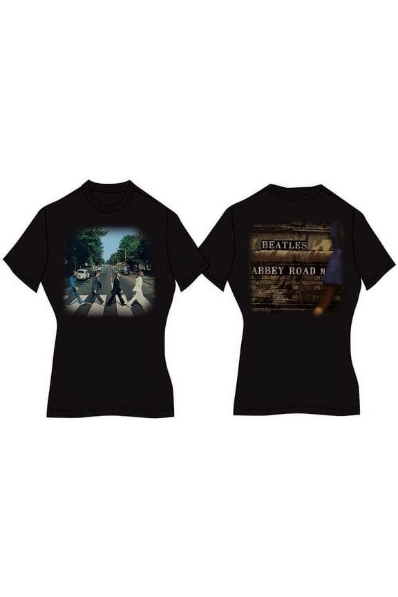 The Beatles Ladies T-Shirt: Abbey Road (Back Print) (X-Small)