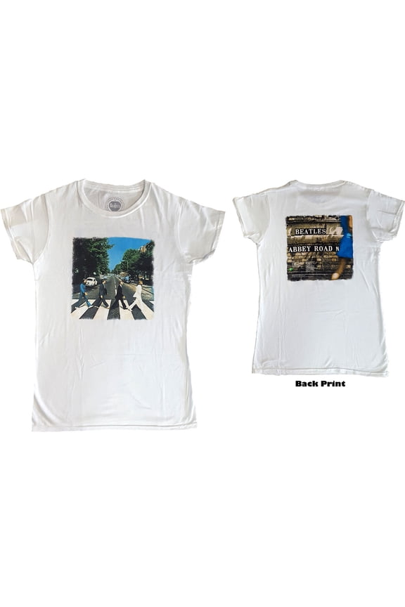 The Beatles Ladies T-Shirt: Abbey Road (Back Print)