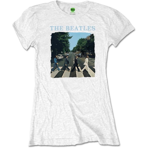 The Beatles Ladies T-Shirt: Abbey Road & Logo (Retail Pack) (Medium)