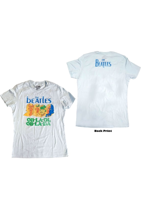 The Beatles Ladies T-Shirt: Ob-La-Di (Back Print) (Large)