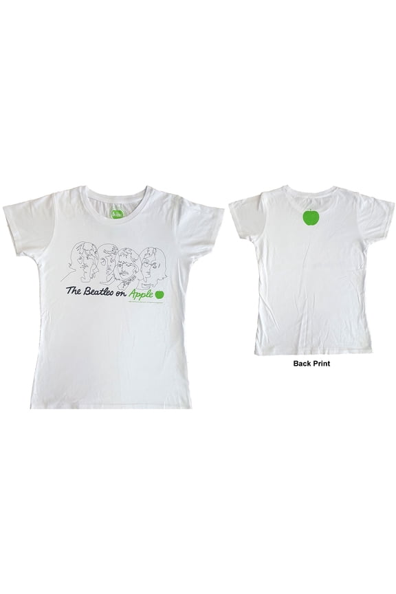 The Beatles Ladies T-Shirt: On Apple (Back Print) (X-Large)