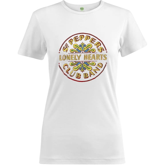 The Beatles Ladies T-Shirt: Sgt Pepper Drum Colour (Foiled) (XX-Large)